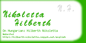 nikoletta hilberth business card